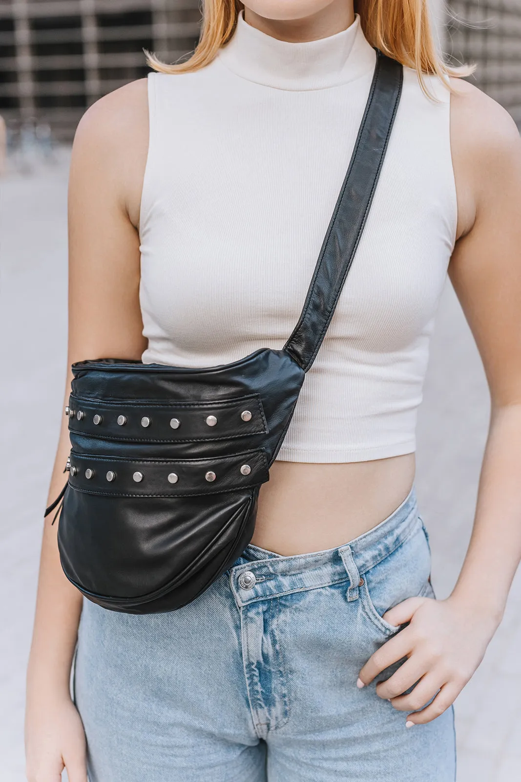 Soft leather Oversized Bum bag