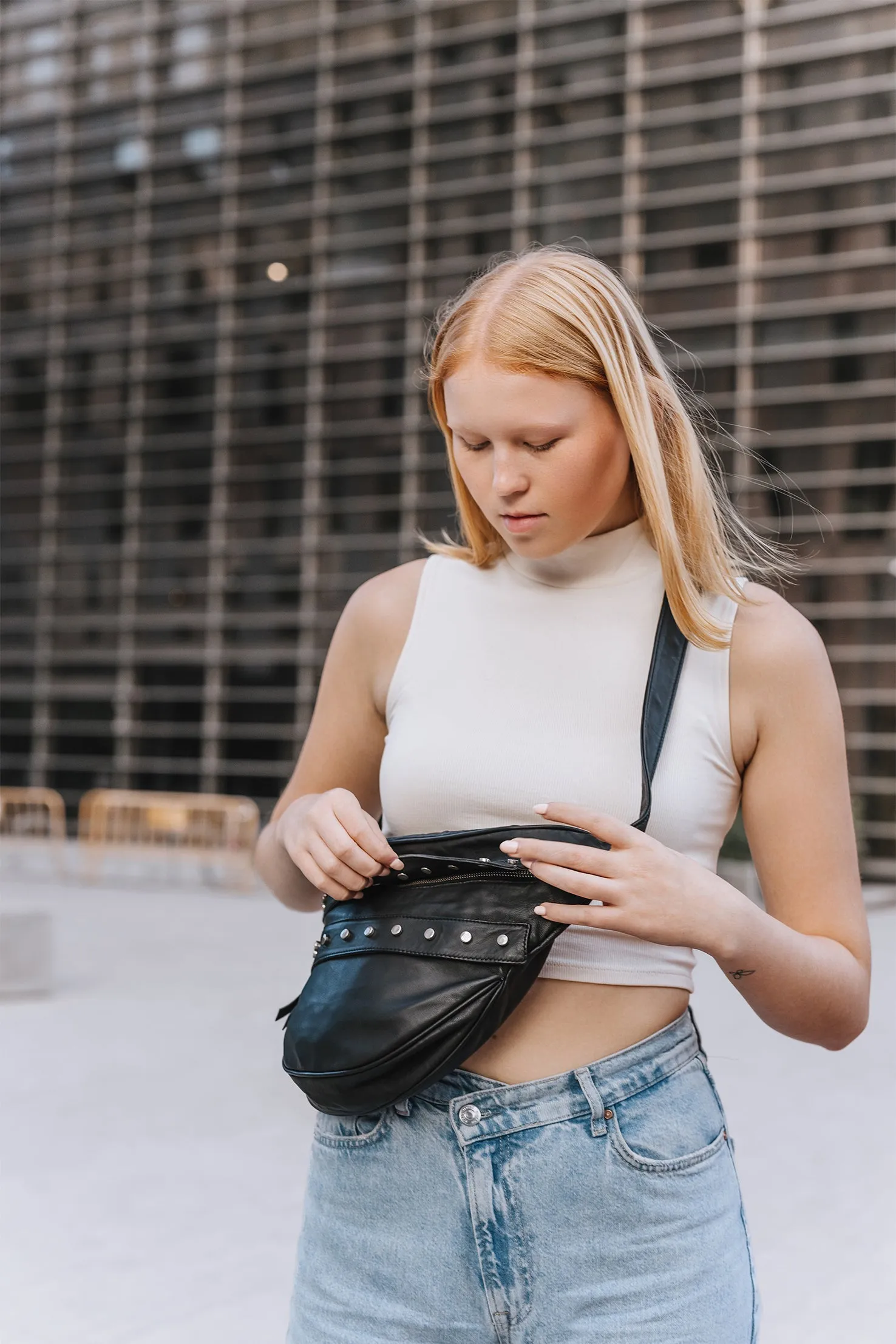 Soft leather Oversized Bum bag