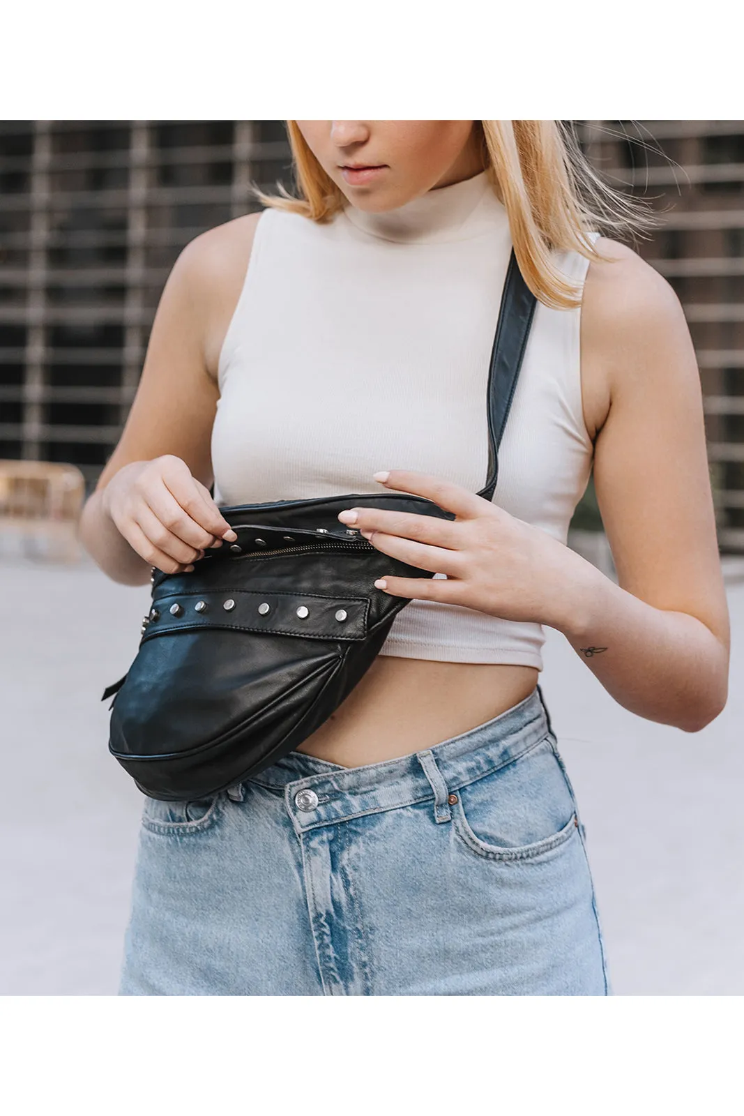 Soft leather Oversized Bum bag