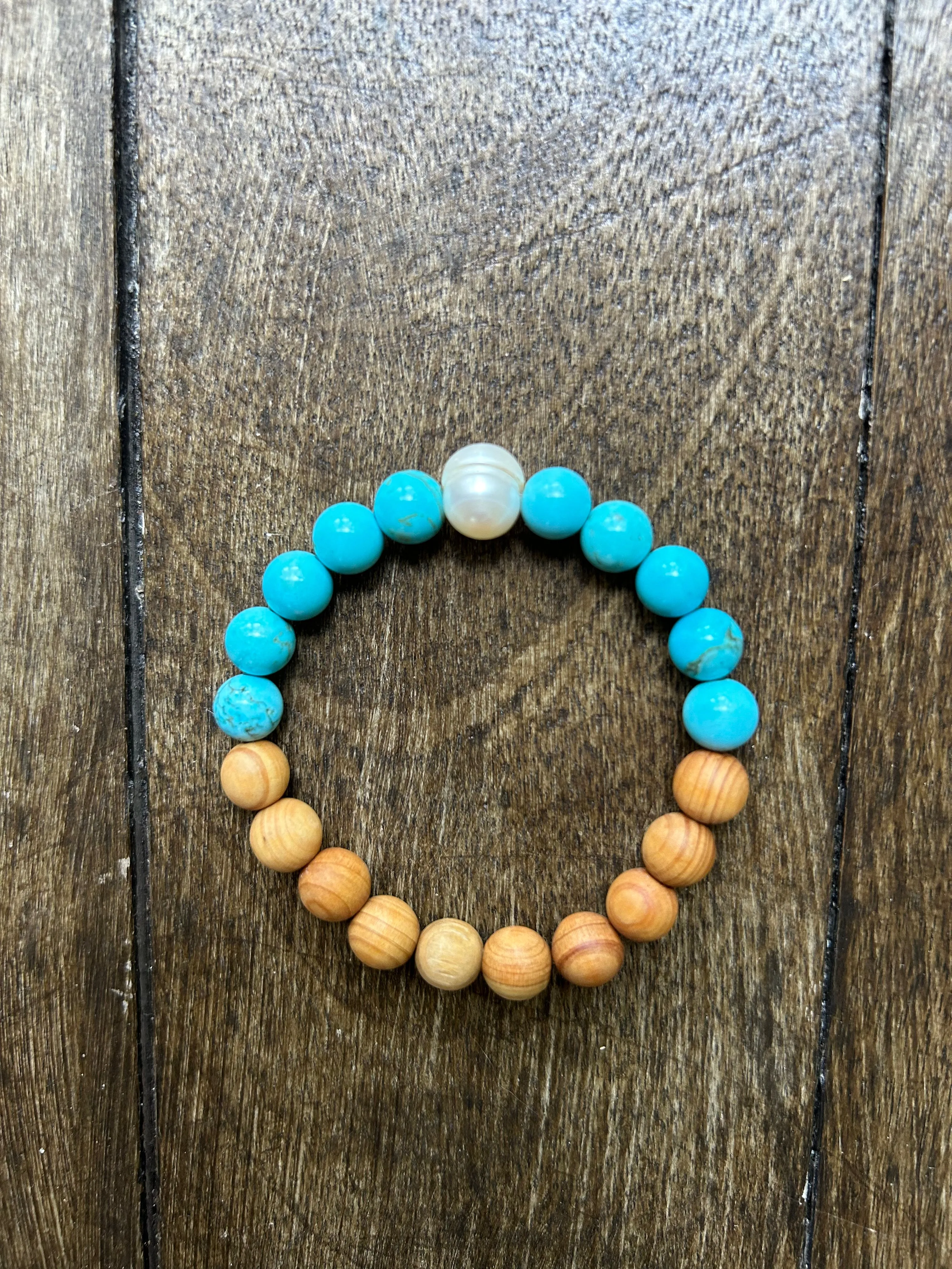 Solid Stone Freshwater Pearl Bracelet