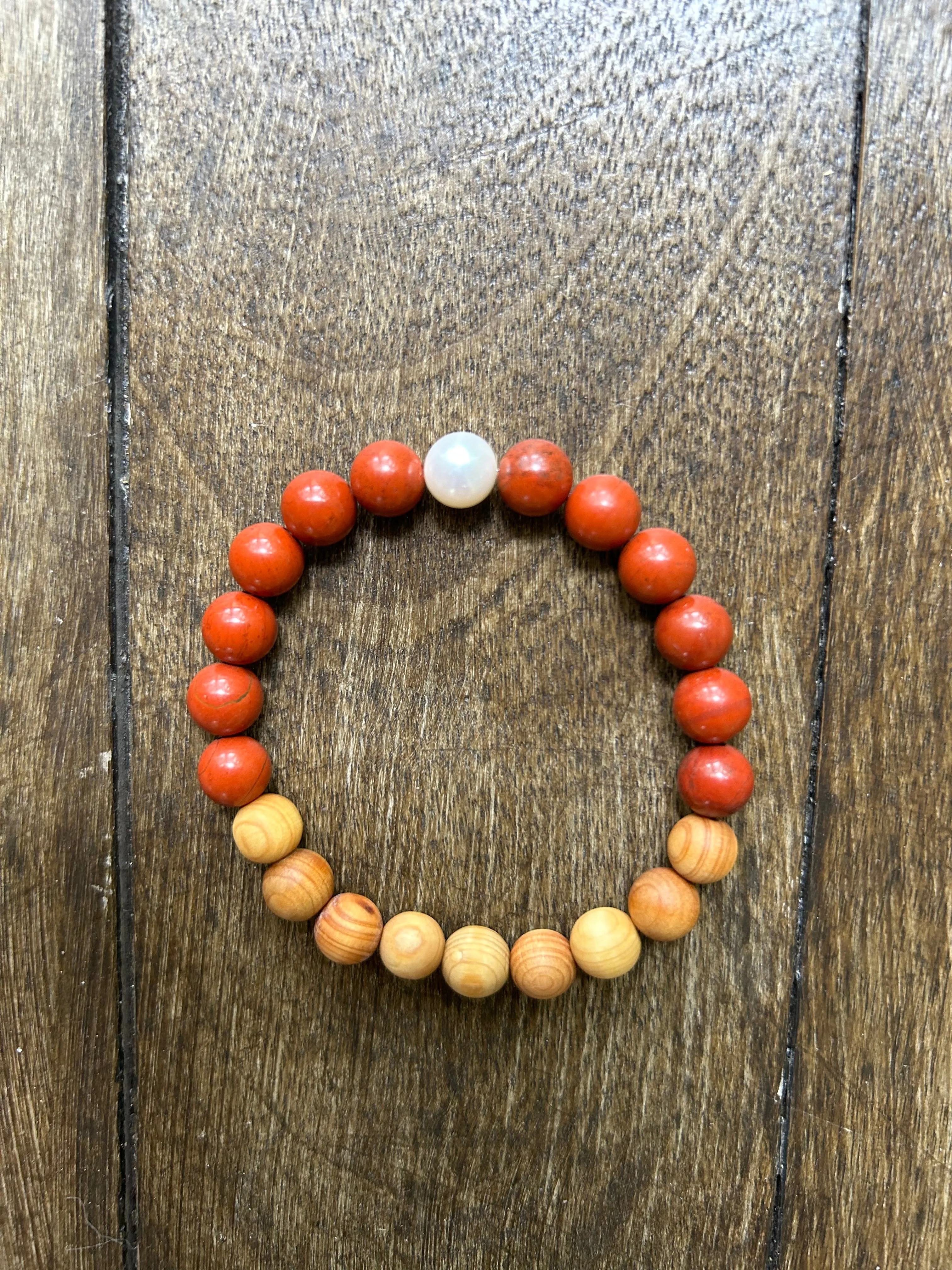 Solid Stone Freshwater Pearl Bracelet