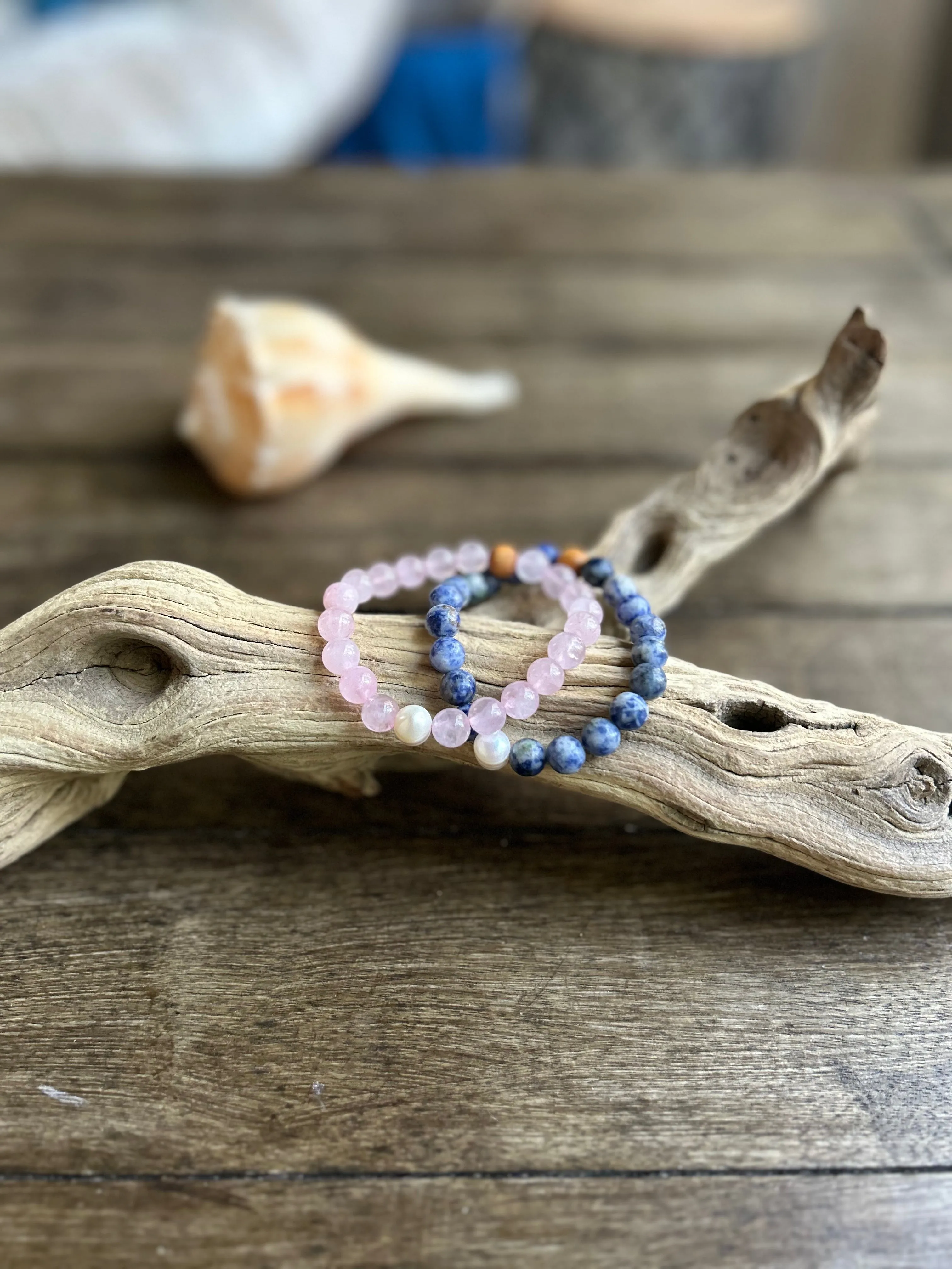 Solid Stone Freshwater Pearl Bracelet