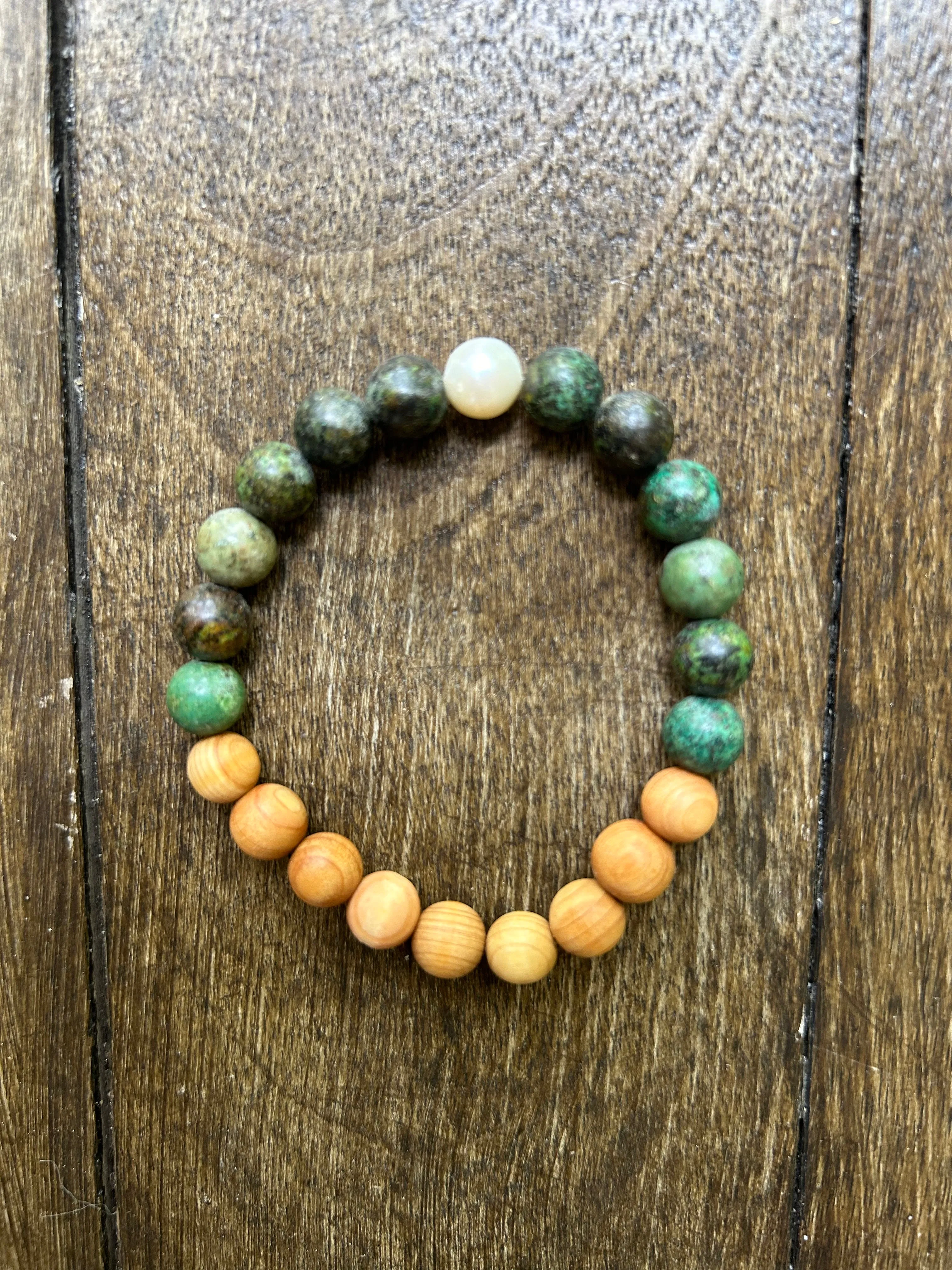Solid Stone Freshwater Pearl Bracelet