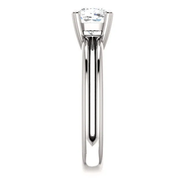 Solitaire Cushion Cut Engagement Ring