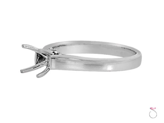 Solitaire Diamond Engagement Ring Setting 18K White Gold