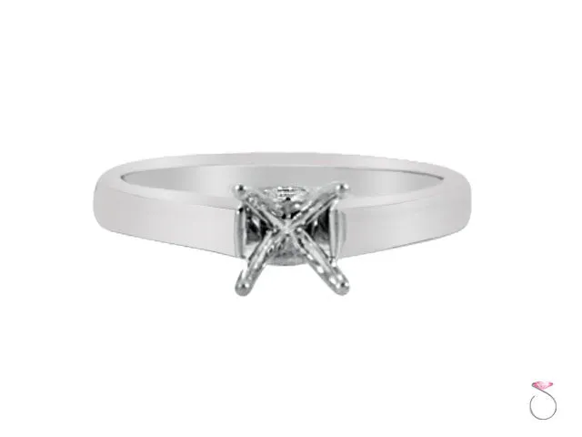 Solitaire Diamond Engagement Ring Setting 18K White Gold