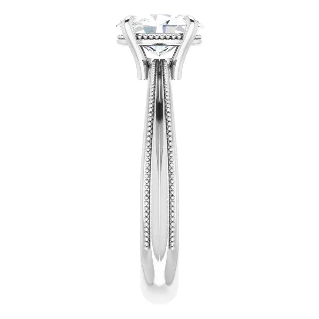 Solitaire Engagement Ring with Milgrain Contouring