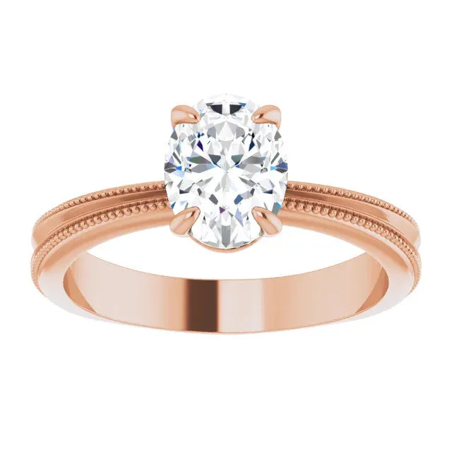 Solitaire Engagement Ring with Milgrain Contouring