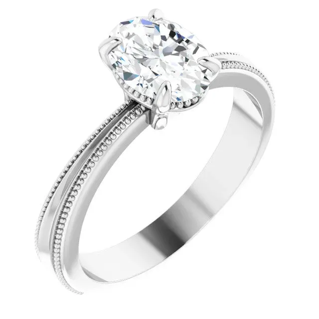 Solitaire Engagement Ring with Milgrain Contouring