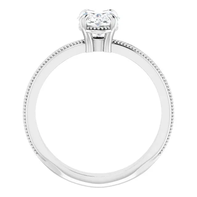 Solitaire Engagement Ring with Milgrain Contouring