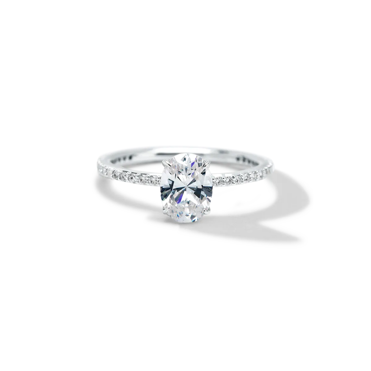 Solitaire Pave Engagement Ring