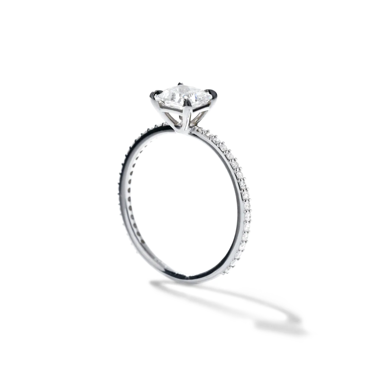 Solitaire Pave Engagement Ring