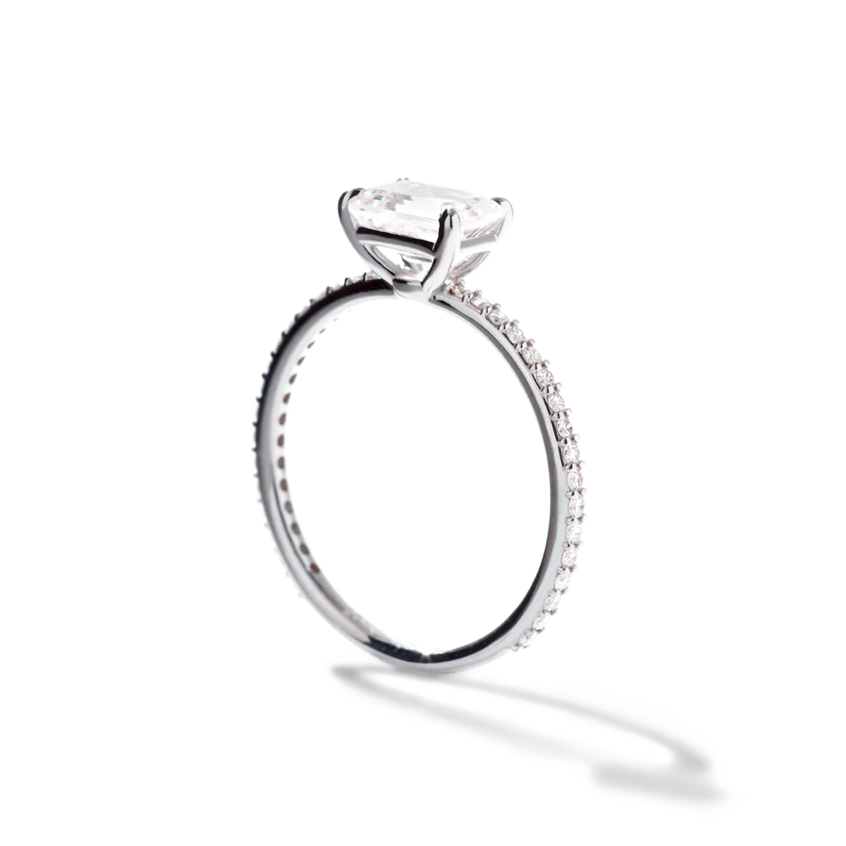Solitaire Pave Engagement Ring