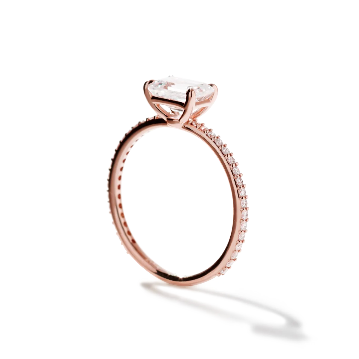 Solitaire Pave Engagement Ring