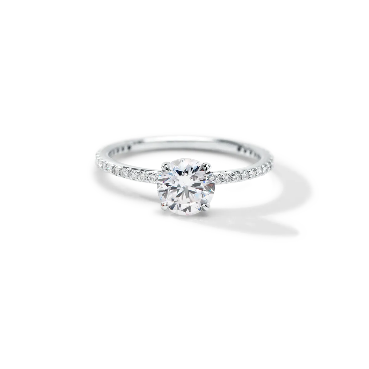 Solitaire Pave Engagement Ring