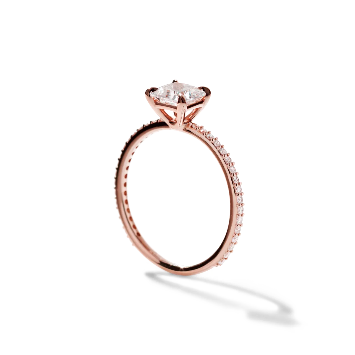 Solitaire Pave Engagement Ring