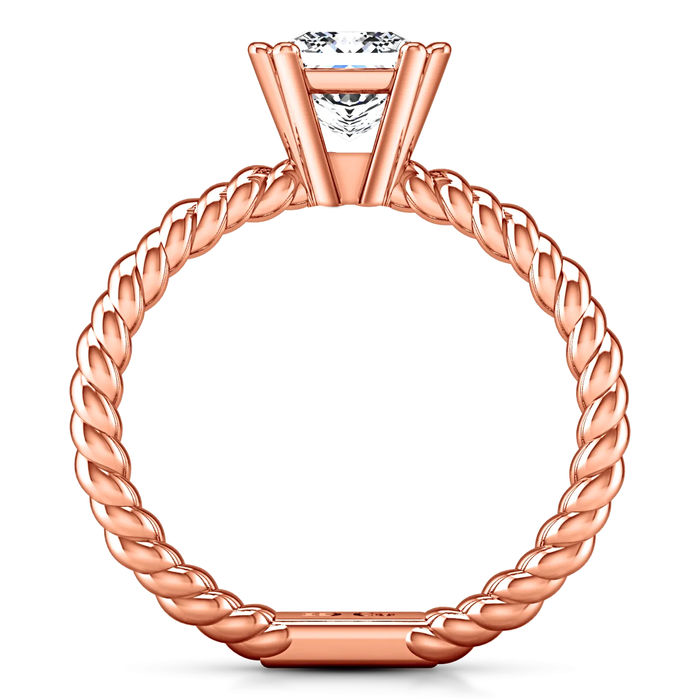 Solitaire Princess Cut Engagement Ring Infinity 14K Rose Gold