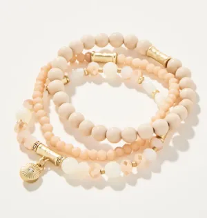 Spartina 449 Sparkle Stretch Bracelet Stack Cream