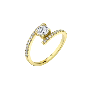 Split Shank Ring with Diamond Solitaire