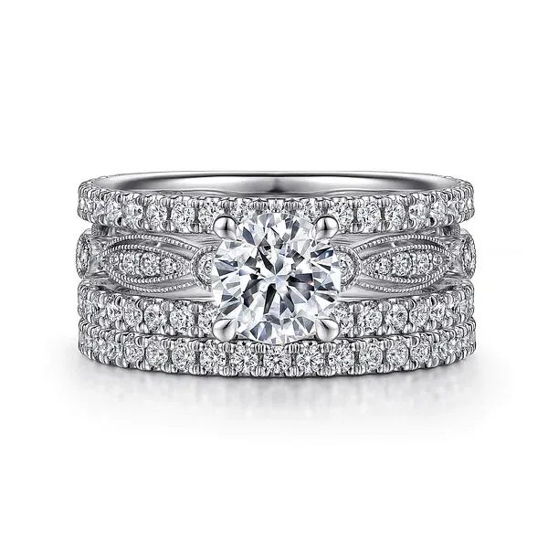 Split Shank Round Diamond Engagement Ring Mounting