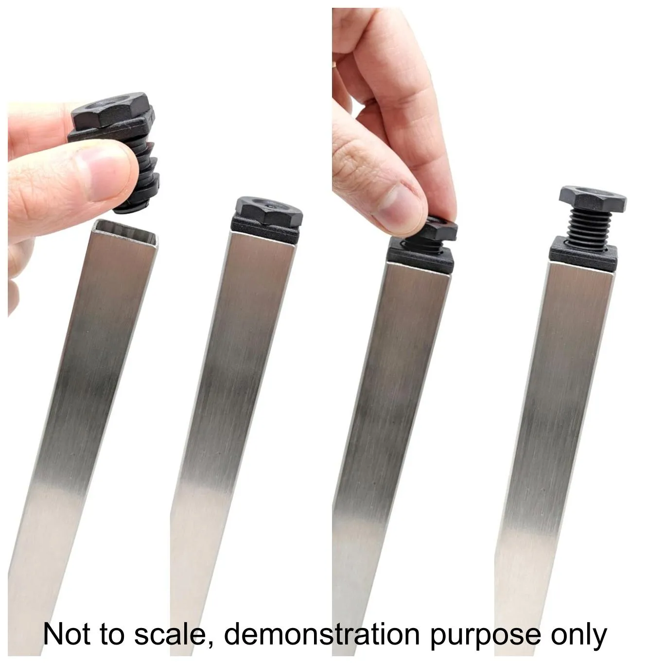 Square Tube Inserts 25mm x 25mm Height Adjustable | Made in Germany | Keay Vital Parts