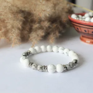 Sérénité - bracelet pour femmes en pierres semi-précieuses et acier inoxydable