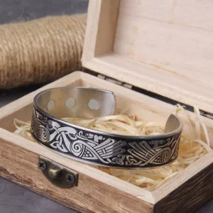 Stainless Steel Handmade Nordic Raven Bangle