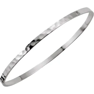 Sterling Silver 3.25mm Hammered Bangle Bracelet