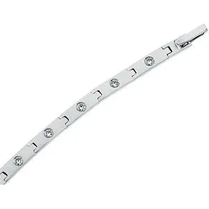 Sterling Silver Cubic Zirconia Line 7" Bracelet