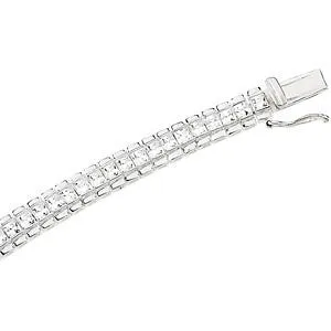 Sterling Silver Cubic Zirconia Line Bracelet