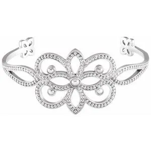 Sterling Silver Granulated Cuff Bracelet