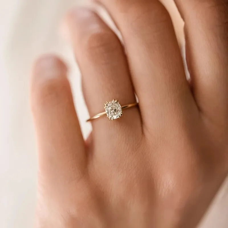 Sterling Silver Zircon Rings for Women - Vintage Wedding Bands