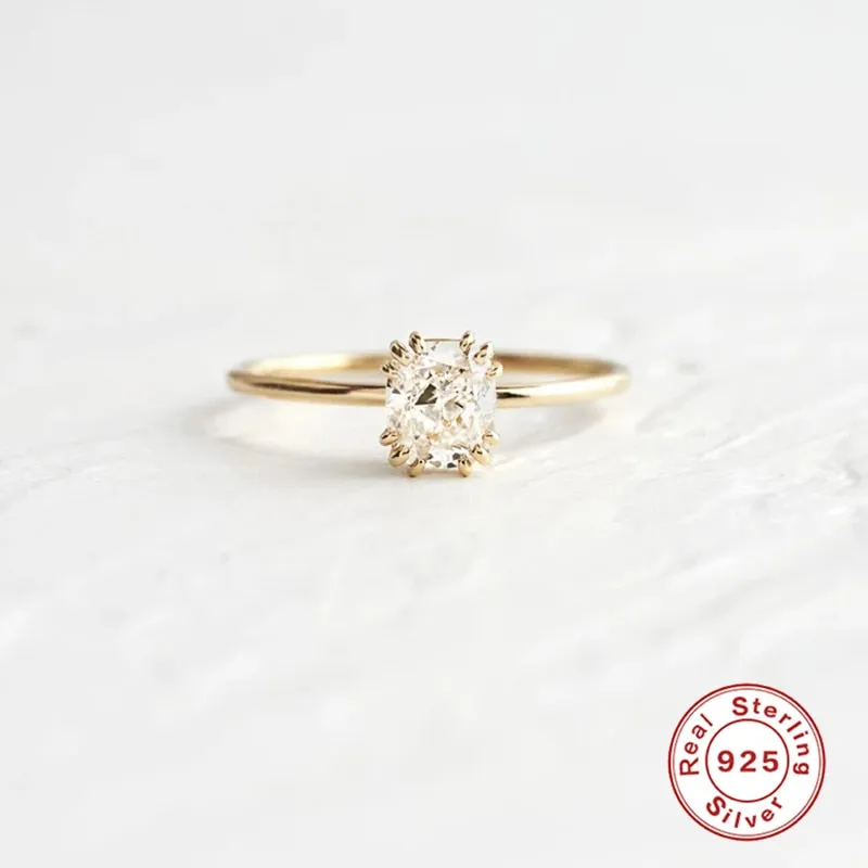 Sterling Silver Zircon Rings for Women - Vintage Wedding Bands