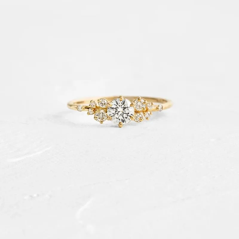 Sterling Silver Zircon Rings for Women - Vintage Wedding Bands