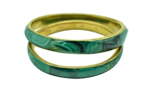 Stone and golden metal bracelet - Set of 2