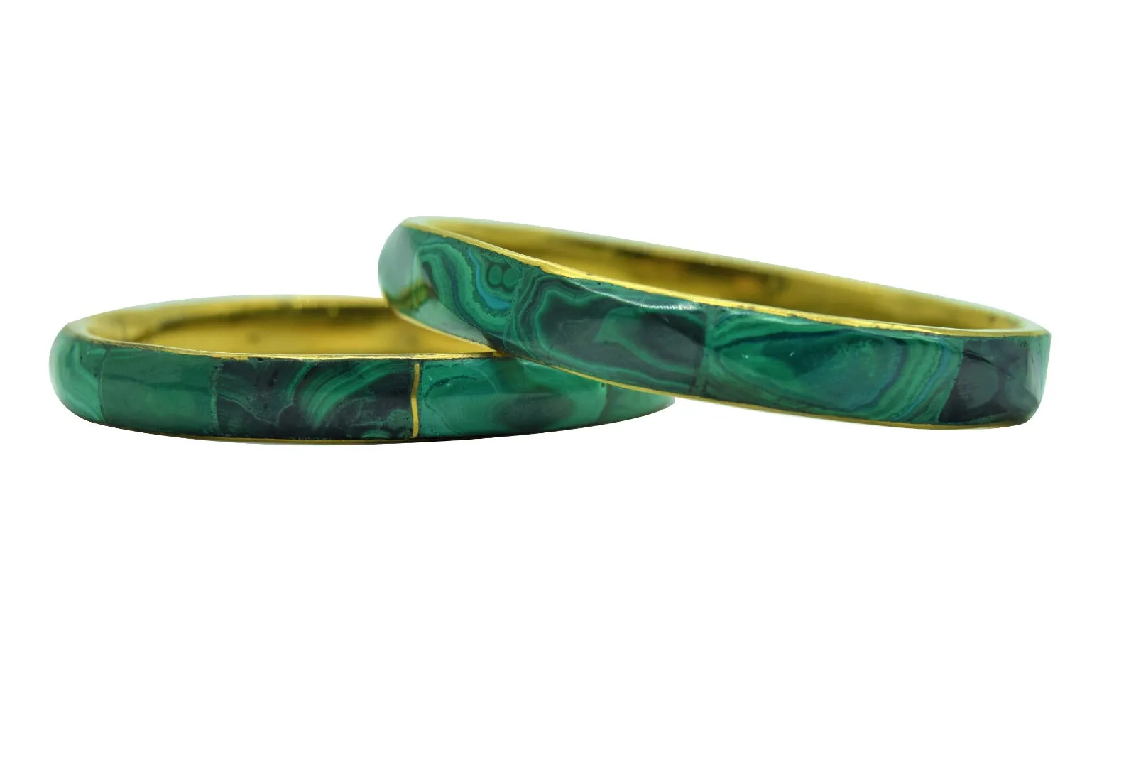 Stone and golden metal bracelet - Set of 2