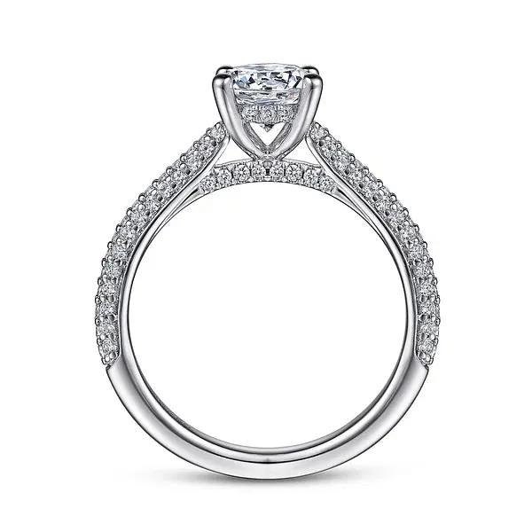 Straight Pavé Set Round Diamond Engagement Ring Mounting