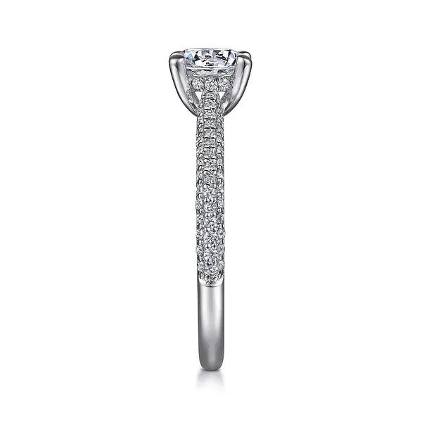 Straight Pavé Set Round Diamond Engagement Ring Mounting
