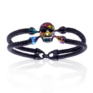 Street Art Edition Skull bracelet with Black PVD Skull