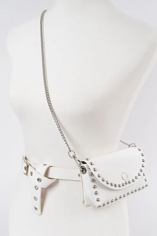 Studded Faux Leather Fanny Pack