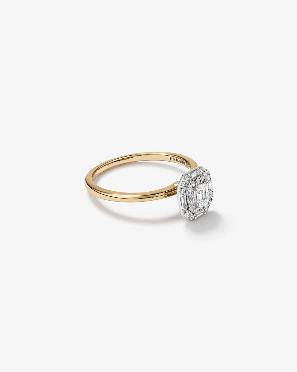 Stunning 0.5 CT Emerald Moissanite Engagement Ring With Double Halo Design