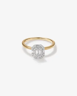 Stunning 0.5 CT Emerald Moissanite Engagement Ring With Double Halo Design