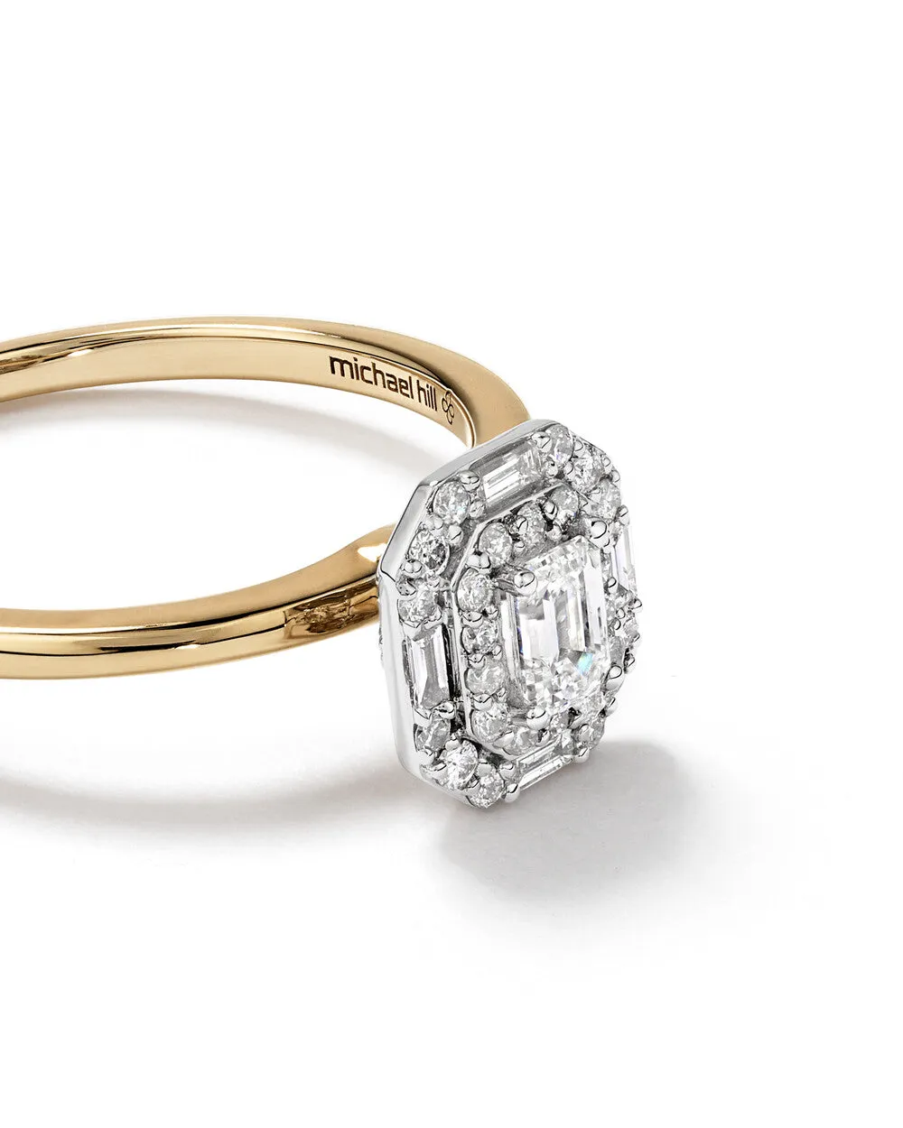 Stunning 0.5 CT Emerald Moissanite Engagement Ring With Double Halo Design