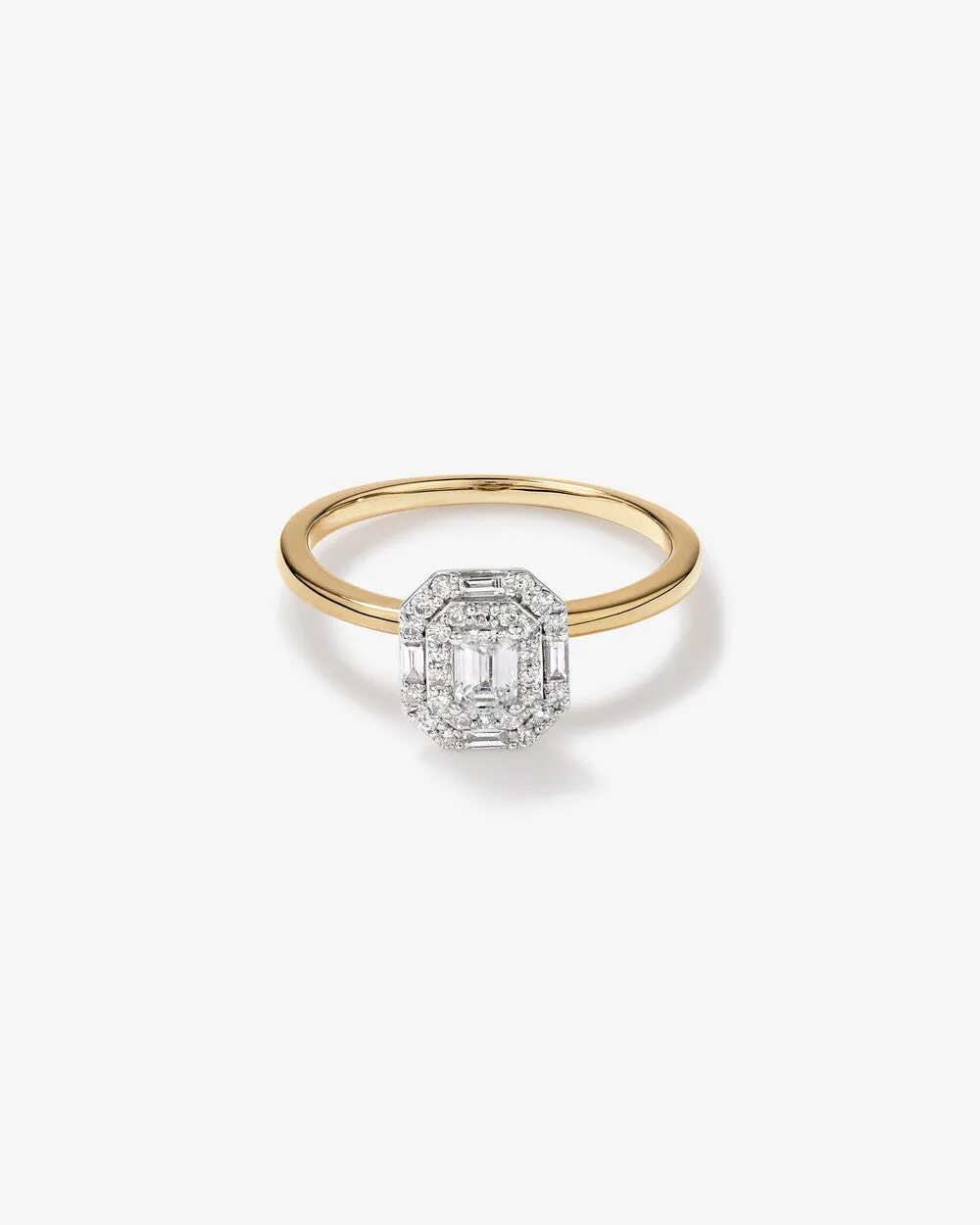 Stunning 0.5 CT Emerald Moissanite Engagement Ring With Double Halo Design