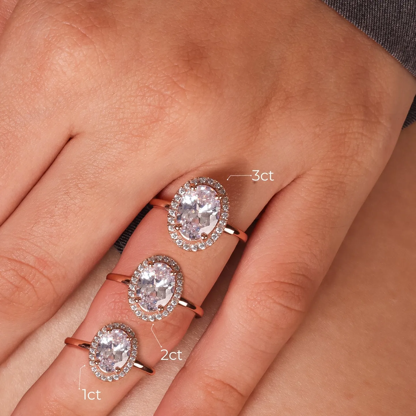 Stunning 1.0 CT Oval Moissanite Engagement Ring with Halo Design