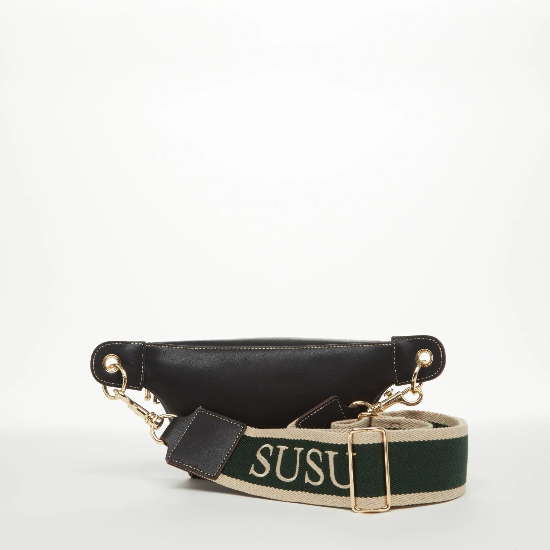 SUSU Chest Sling Bag Shoulder Sling Bag Small Black Handbag Leather Crossbody Sling Bag