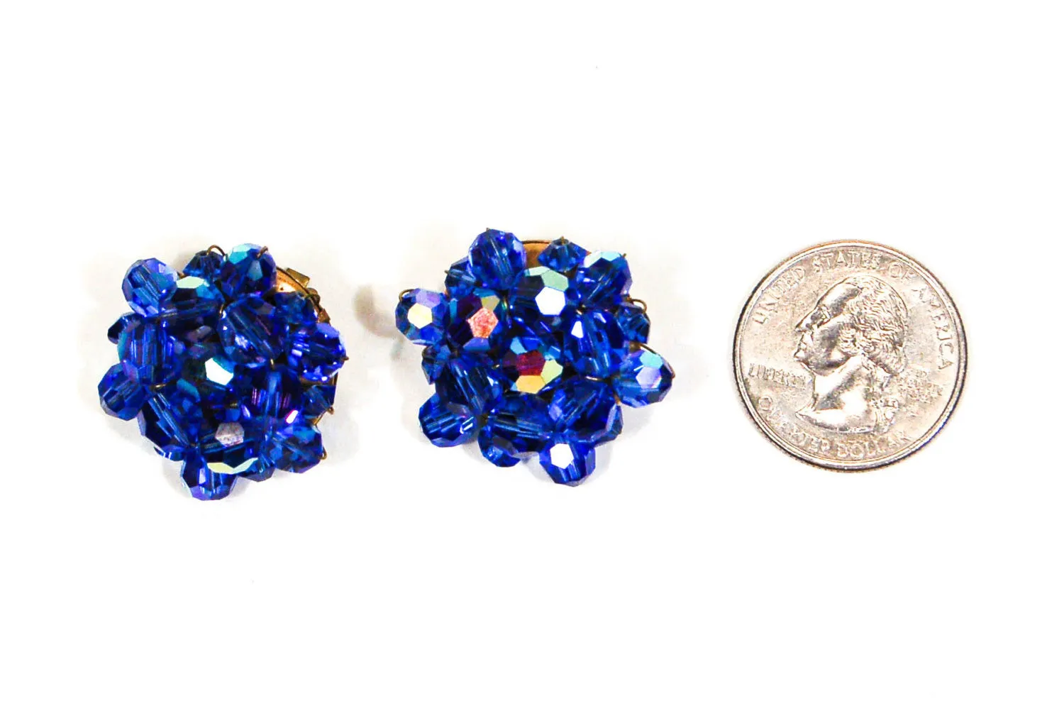 Swarovski Blue Aurora Borealis Earrings