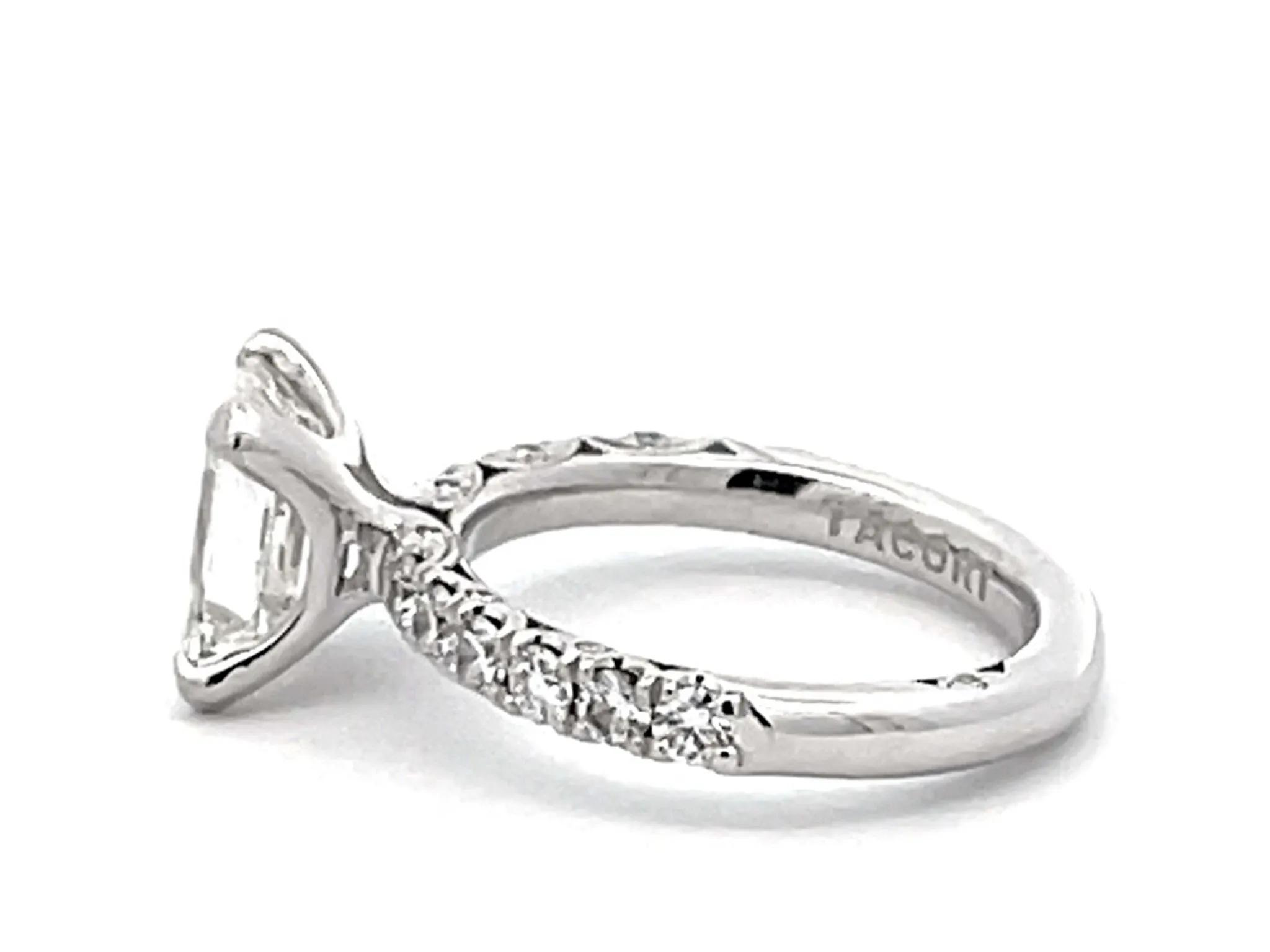 Tacori 2 Carat Emerald Cut Diamond Engagement Ring Platinum