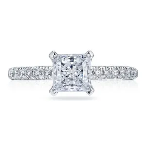 Tacori Platinum Petite Crescent Princess Engagement Ring HT2546PR65