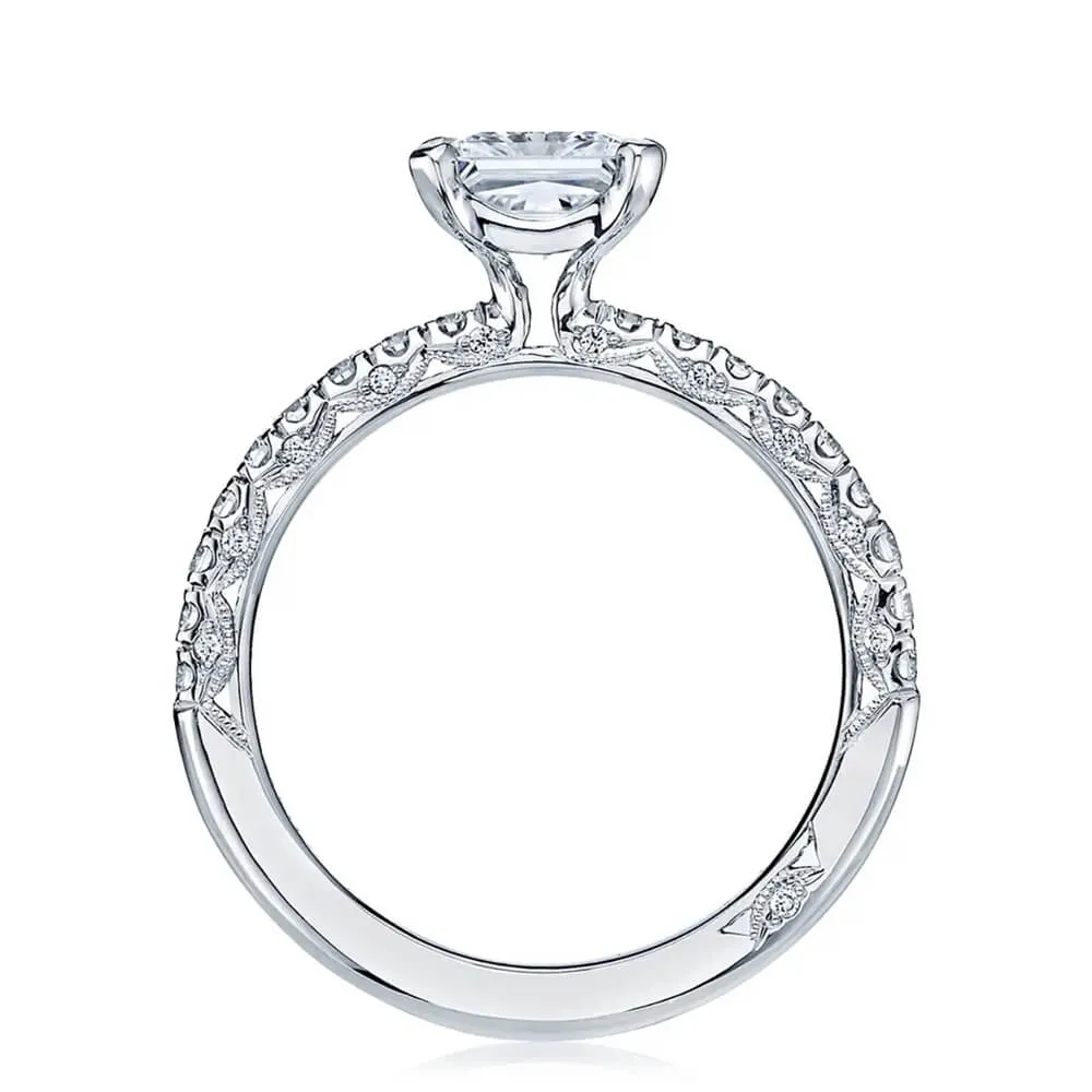 Tacori Platinum Petite Crescent Princess Engagement Ring HT2546PR65